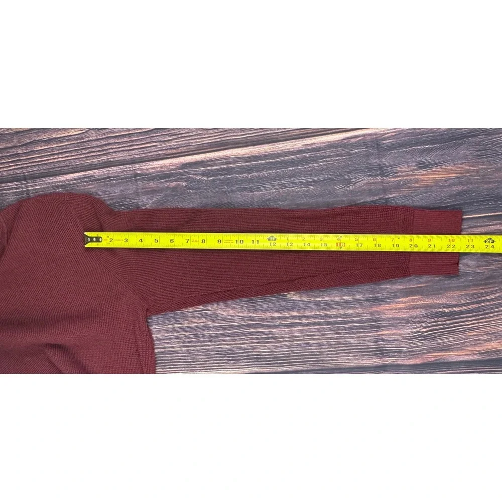Banana Republic Hooded Sweater XL Burgundy Cotton Waffle Knit Classic Pullover